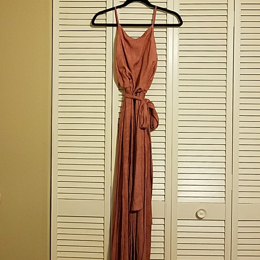 Blush/Rose backless jumpsuit